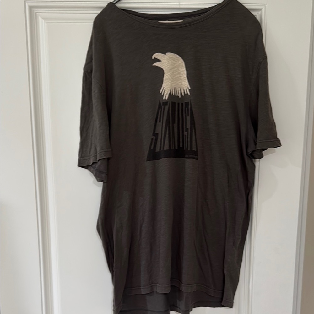 John Varvatos Gray Short Sleeve Tee with Eagle Design